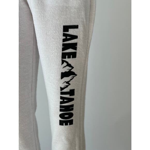 Brushed Rib Lake Tahoe Jogger Pants with Pockets in White - Picture 6 of 6